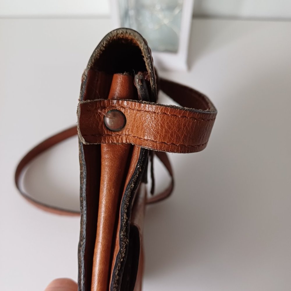 Pretty Vintage Stocko Shoulder Short Strap Bag Brown Real Leather 7'' x 7.5'' - Picture 16 of 16
